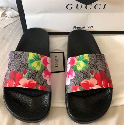 gucci shoe trees|gucci slides with flowers.